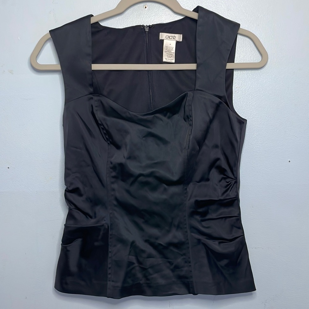 Navy sleeveless blouse